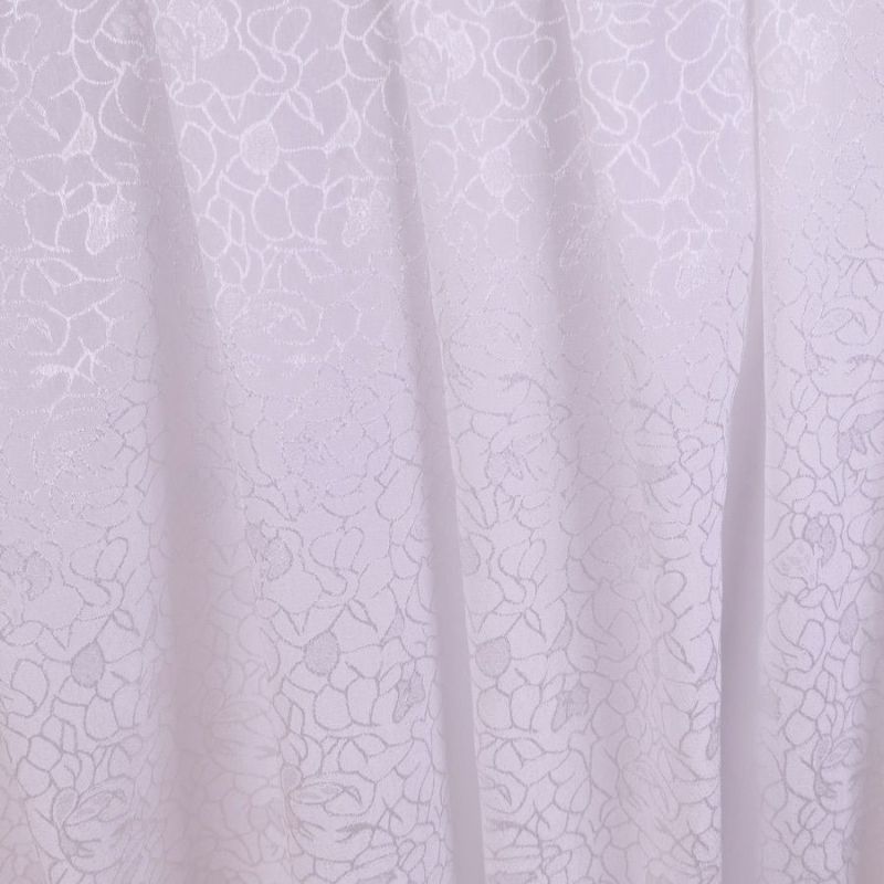 ポリエステルちりめんジャガード・バラ模様(白) ポリチリメンジャカード 縮緬ジャガード 衣装生地 薔薇ばら柄