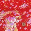 一越ちりめん生地 花々の舞い(赤) 10cm単位 切り売り ひとこしちりめん 縮緬チリメン生地 赤い和柄生地 花柄和風
