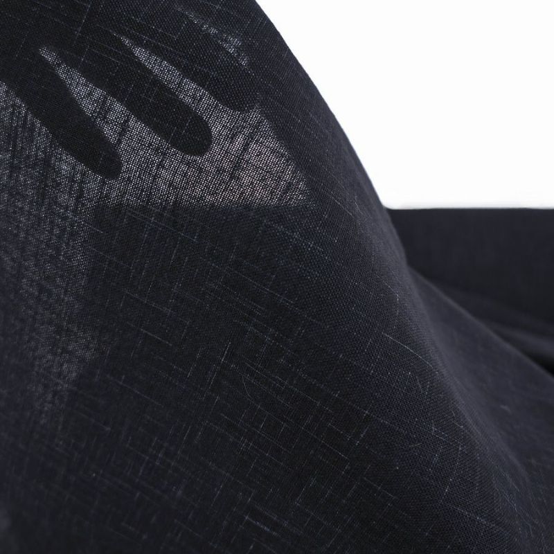 無地かすり風ムラ糸もめん生地 (黒) 50cm単位 切り売り ムラ糸クロスワッシャー加工 ブラック 和風木綿布地 ナチュラル