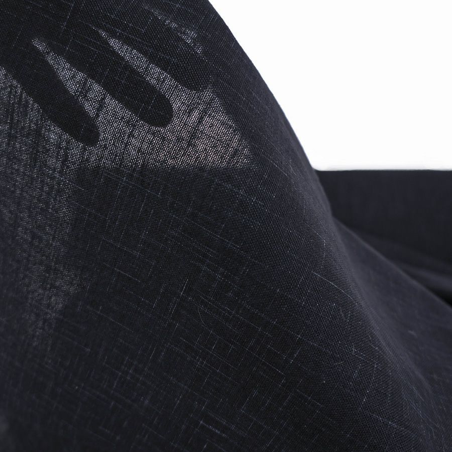 無地かすり風ムラ糸もめん生地 (黒) 50cm単位 切り売り ムラ糸クロスワッシャー加工 ブラック 和風木綿布地 ナチュラル