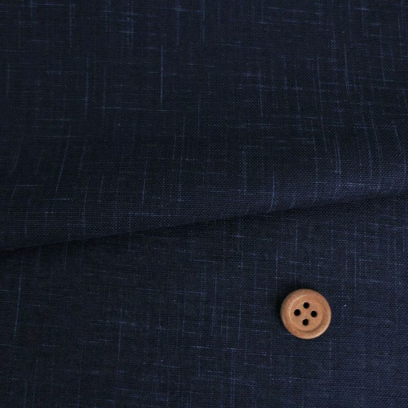 無地かすり風ムラ糸もめん生地 (濃い藍) 50cm単位 切り売り 作務衣生地 紺色木綿布地 和風無地コットン 洋服制作ソーイング