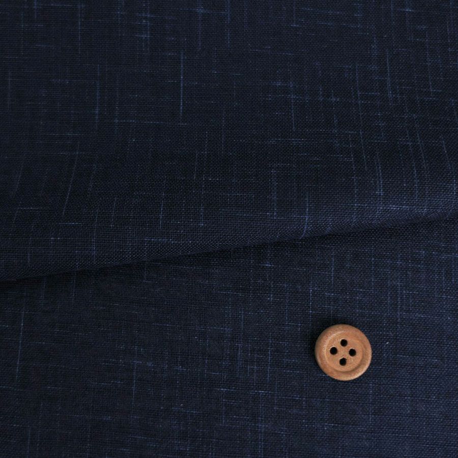 無地かすり風ムラ糸もめん生地 (濃い藍) 50cm単位 切り売り 作務衣生地 紺色木綿布地 和風無地コットン 洋服制作ソーイング