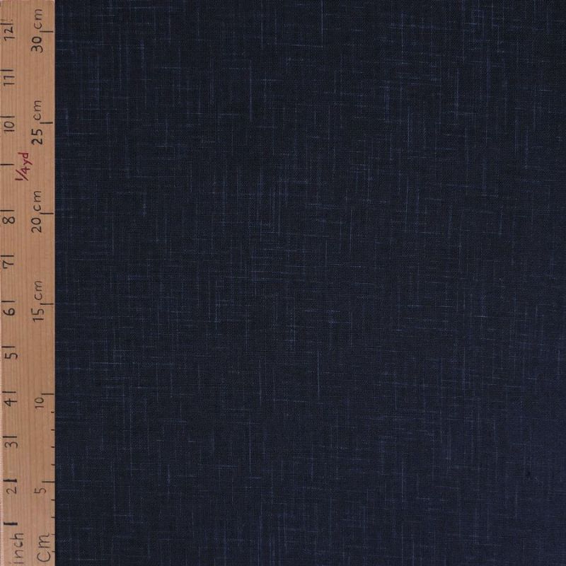 無地かすり風ムラ糸もめん生地 (濃い藍) 50cm単位 切り売り 作務衣生地 紺色木綿布地 和風無地コットン 洋服制作ソーイング