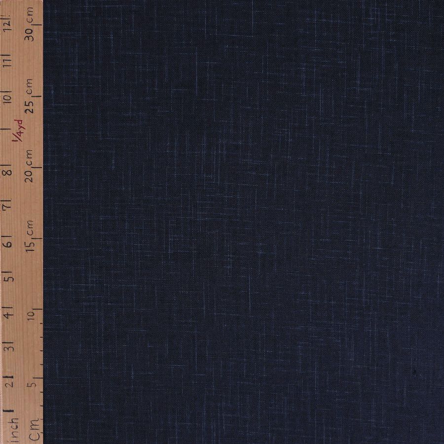 無地かすり風ムラ糸もめん生地 (濃い藍) 50cm単位 切り売り 作務衣生地 紺色木綿布地 和風無地コットン 洋服制作ソーイング