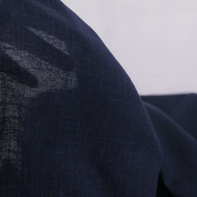 無地かすり風ムラ糸もめん生地 (濃い藍) 50cm単位 切り売り 作務衣生地 紺色木綿布地 和風無地コットン 洋服制作ソーイング