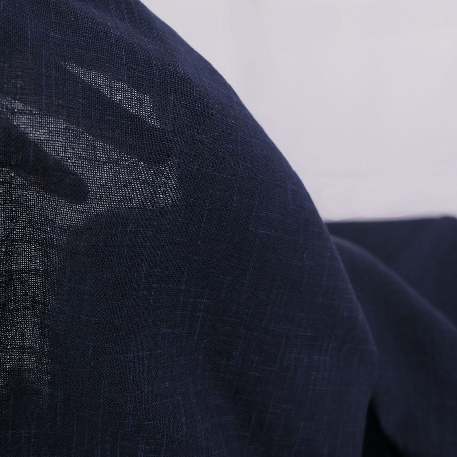 無地かすり風ムラ糸もめん生地 (濃い藍) 50cm単位 切り売り 作務衣生地 紺色木綿布地 和風無地コットン 洋服制作ソーイング