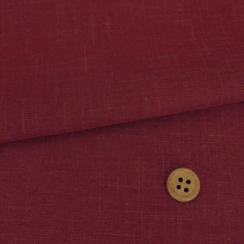 無地かすり風ムラ糸もめん生地 (くれない) 50cm単位 切り売り くれない赤系 えんじ色 素朴な和風ムラ糸クロス布地 ソーイング