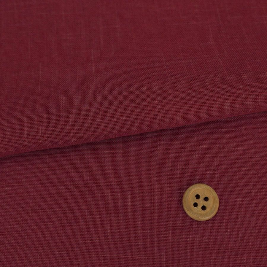 無地かすり風ムラ糸もめん生地 (くれない) 50cm単位 切り売り くれない赤系 えんじ色 素朴な和風ムラ糸クロス布地 ソーイング