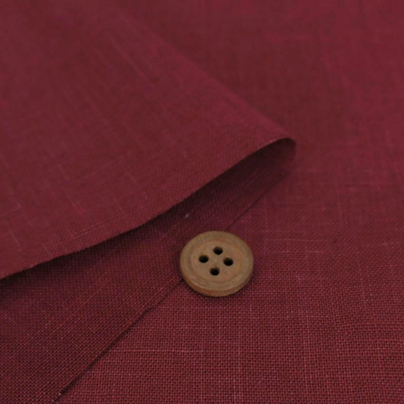 無地かすり風ムラ糸もめん生地 (くれない) 50cm単位 切り売り くれない赤系 えんじ色 素朴な和風ムラ糸クロス布地 ソーイング