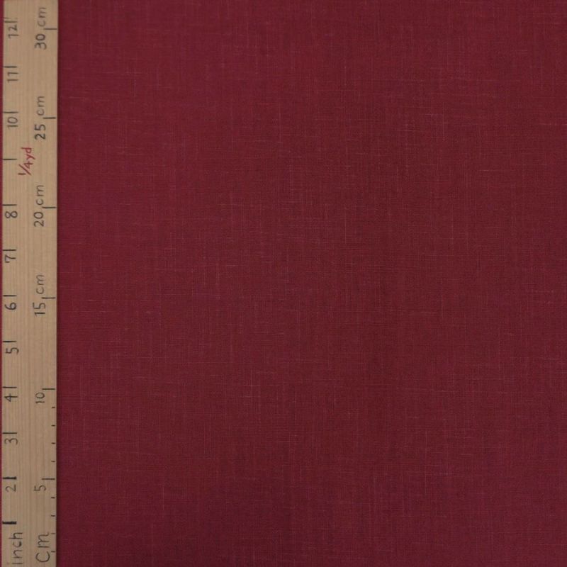 無地かすり風ムラ糸もめん生地 (くれない) 50cm単位 切り売り くれない赤系 えんじ色 素朴な和風ムラ糸クロス布地 ソーイング