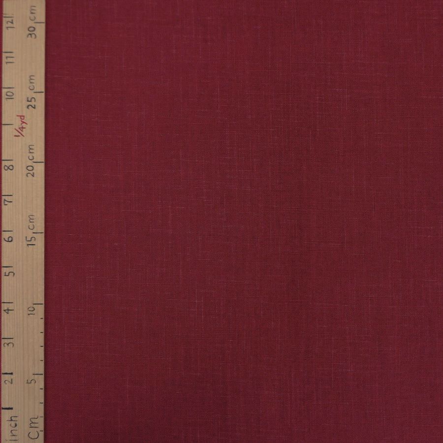 無地かすり風ムラ糸もめん生地 (くれない) 50cm単位 切り売り くれない赤系 えんじ色 素朴な和風ムラ糸クロス布地 ソーイング