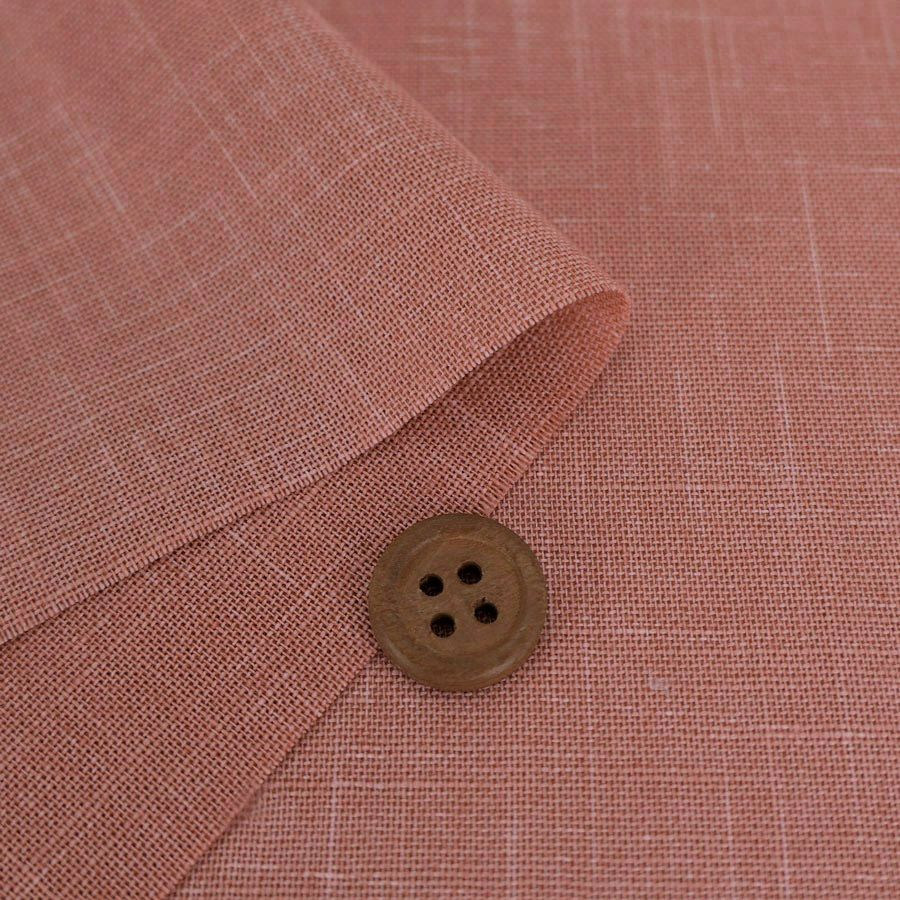無地かすり風ムラ糸もめん生地 (くすみサーモン) 50cm単位 切り売り ナチュラルな風合い 大人のピンク ムラ糸クロス木綿100％ 紅梅