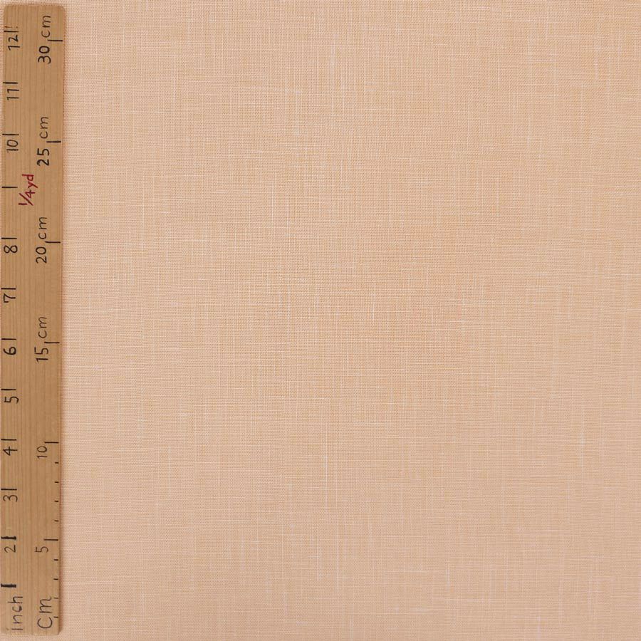 無地かすり風ムラ糸もめん生地 (きなりあんず) 50cm単位 切り売り ムラ糸クロスコットン木綿100%布地 和風ワッシャー加工 薄香