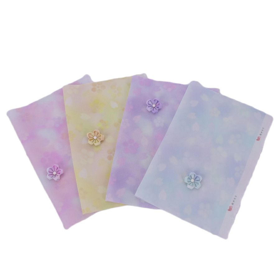 一越ちりめん生地 春花かげろう4色セット 約34×25cm つまみ細工向き布地ぼかし柄 薄手つまみやすいひとこしちりめん