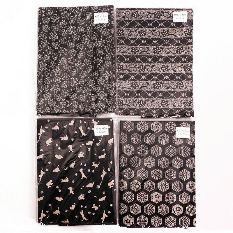 印伝調生地 お買得４点セット 各50×45cm (A) いんでん風スエード調生地 和雑貨作り レーヨン印伝風生地 和柄