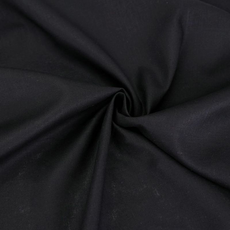 綿麻シーチング生地 (黒) コットンリネンラミーシーチング生地国産 ブラックハーフリネン