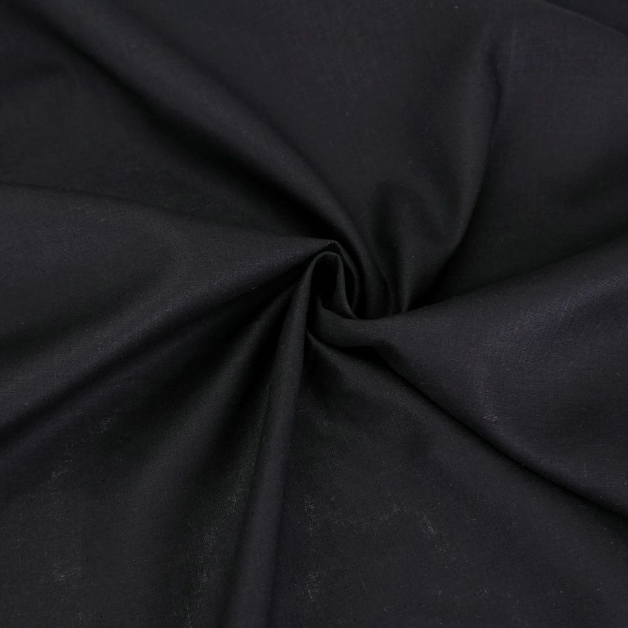 綿麻シーチング生地 (黒) コットンリネンラミーシーチング生地国産 ブラックハーフリネン