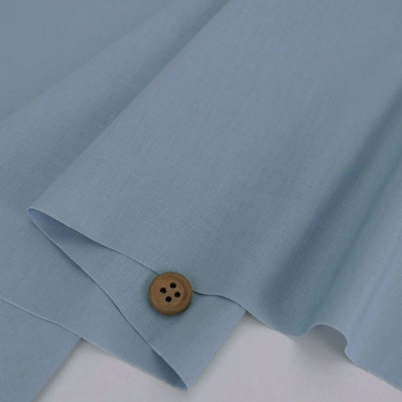 綿麻シーチング生地 (サックスブルー) 綿麻混シーチング20s ハーフリネン国産 ラミーリネン生地 水色