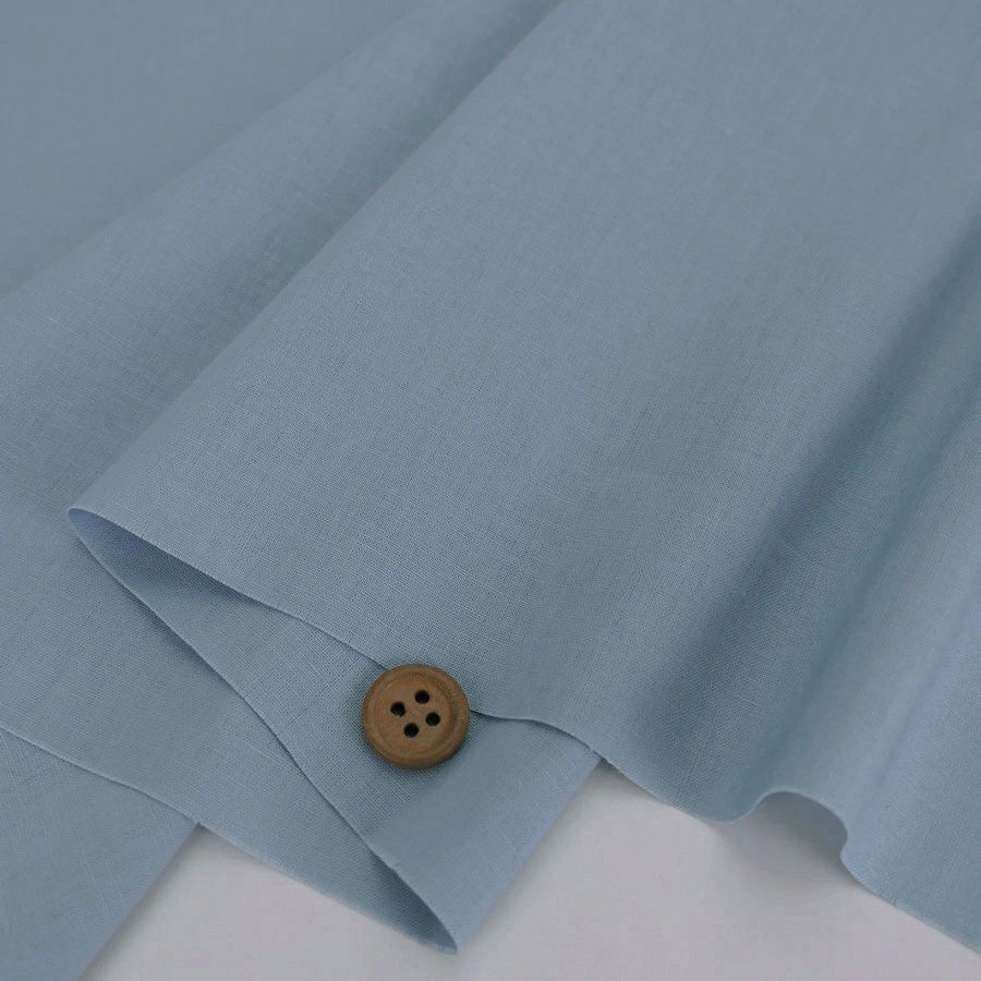 綿麻シーチング生地 (サックスブルー) 綿麻混シーチング20s ハーフリネン国産 ラミーリネン生地 水色