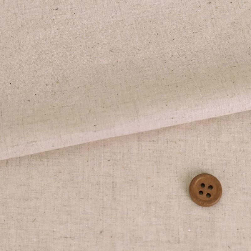 綿麻シーチング生地 (きなり) 生成り色キナリ ナチュラルカラーハーフリネン国産 リネンラミー