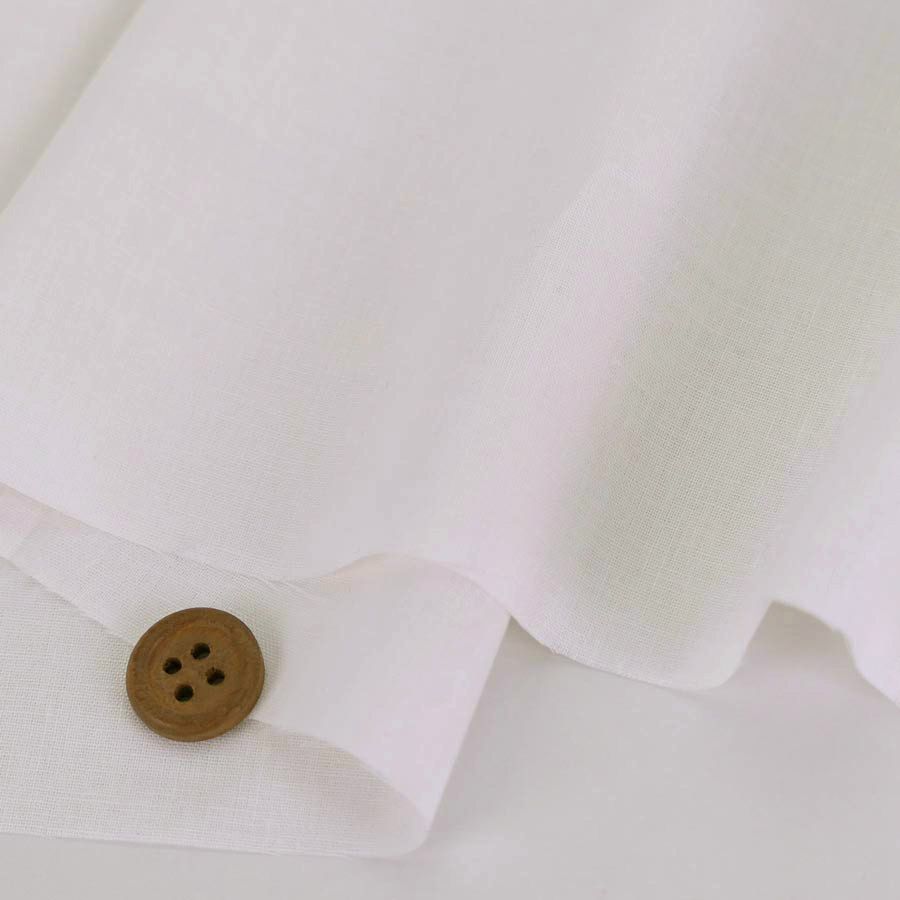 綿麻シーチング生地 (白/オフホワイト) コットンリネンラミー生地 国産ハーフリネン 日本製布地 20s