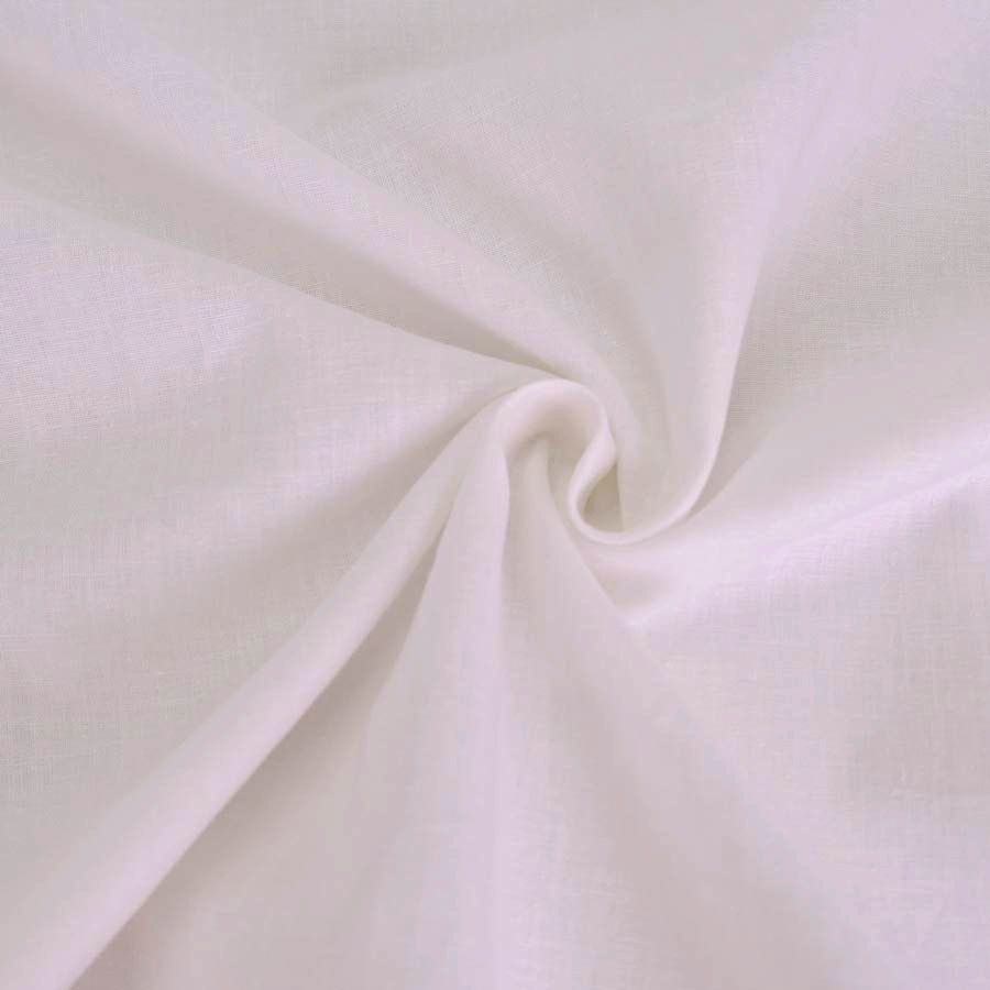 綿麻シーチング生地 (白/オフホワイト) コットンリネンラミー生地 国産ハーフリネン 日本製布地 20s