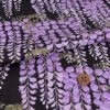 和柄コットン生地 藤の花(黒) 10cm単位 切り売り 黒地藤の花文様 和風花柄木綿 コットンこばやし 女性浴衣生地
