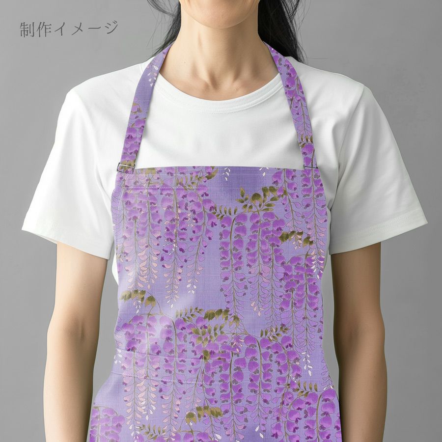 和柄コットン生地 藤の花(薄紫) 10cm単位 切り売り 和風花柄生地パープル インテリア 和調布地コットンこばやし