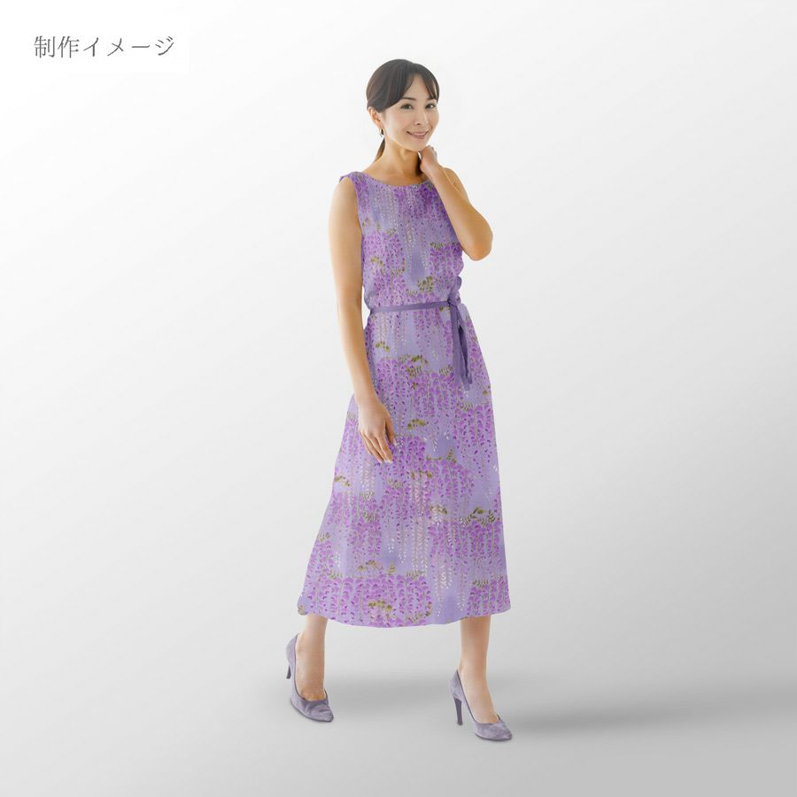 和柄コットン生地 藤の花(薄紫) 10cm単位 切り売り 和風花柄生地パープル インテリア 和調布地コットンこばやし