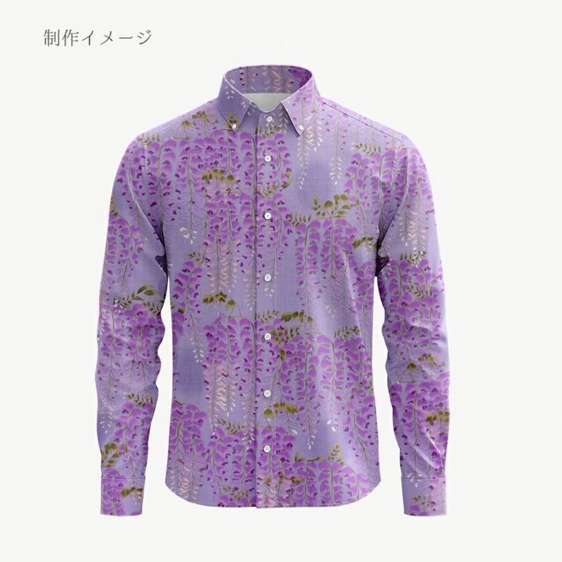 和柄コットン生地 藤の花(薄紫) 10cm単位 切り売り 和風花柄生地パープル インテリア 和調布地コットンこばやし