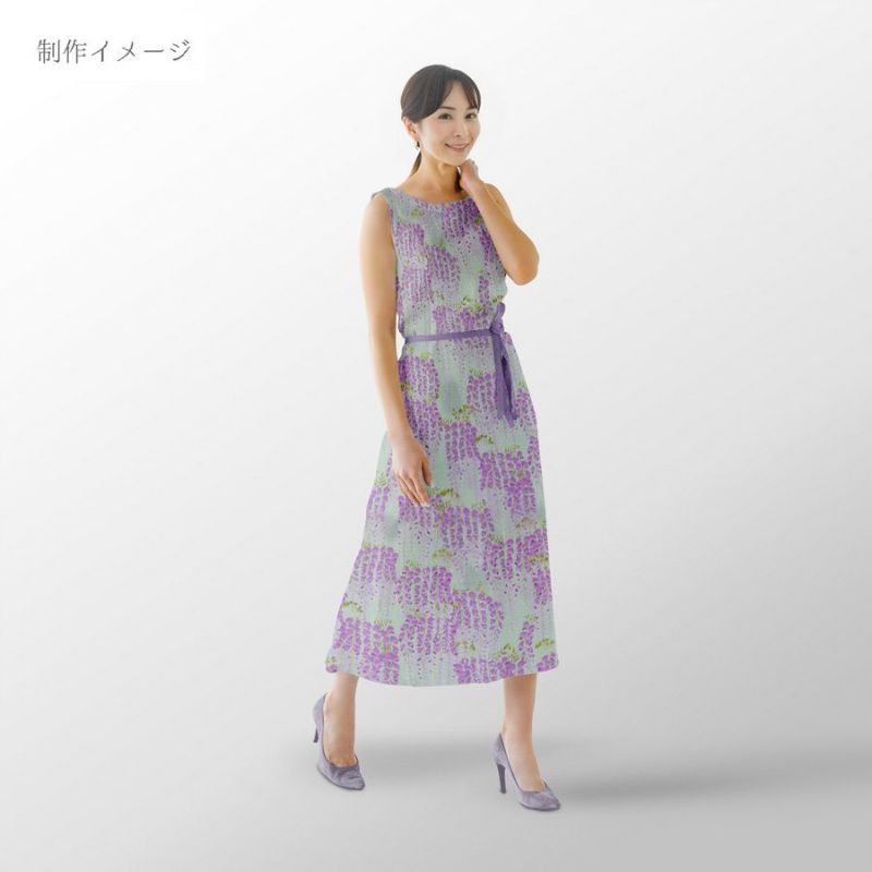 和柄コットン生地 藤の花(ミントグリーン) 10cm単位 切り売り 和モダン花柄布地 コットンこばやし藤の花文様 浴衣甚平生地女性