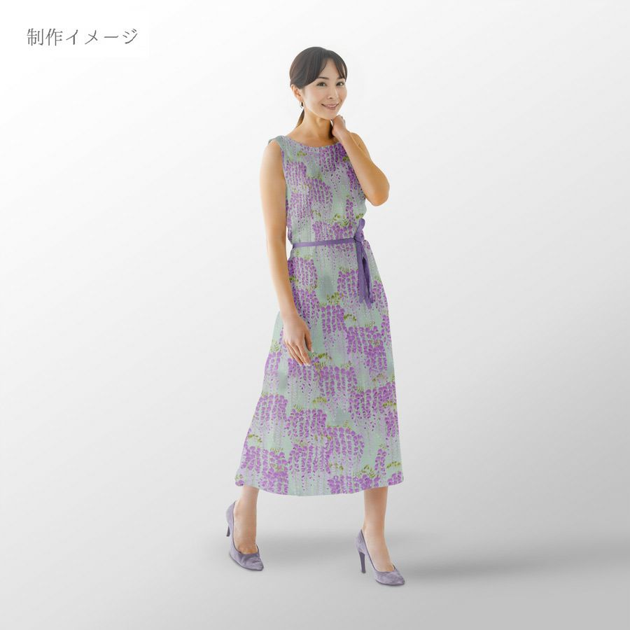 和柄コットン生地 藤の花(ミントグリーン) 10cm単位 切り売り 和モダン花柄布地 コットンこばやし藤の花文様 浴衣甚平生地女性