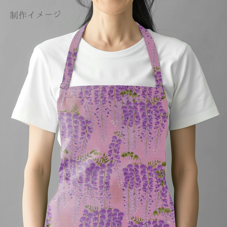 和柄コットン生地 藤の花(ピンク) 10cm単位 切り売り 和風花柄コットンこばやし生地 藤柄 女性浴衣生地 和調下り藤柄