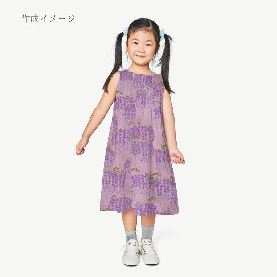 和柄コットン生地 藤の花(ピンク) 10cm単位 切り売り 和風花柄コットンこばやし生地 藤柄 女性浴衣生地 和調下り藤柄