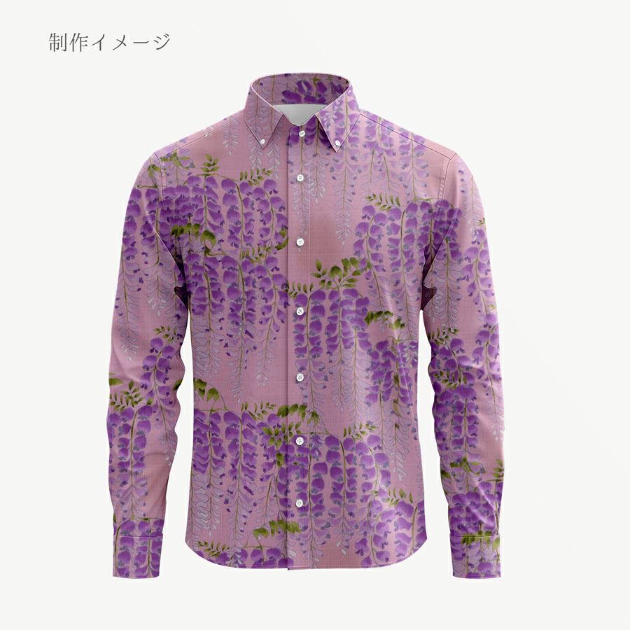 和柄コットン生地 藤の花(ピンク) 10cm単位 切り売り 和風花柄コットンこばやし生地 藤柄 女性浴衣生地 和調下り藤柄