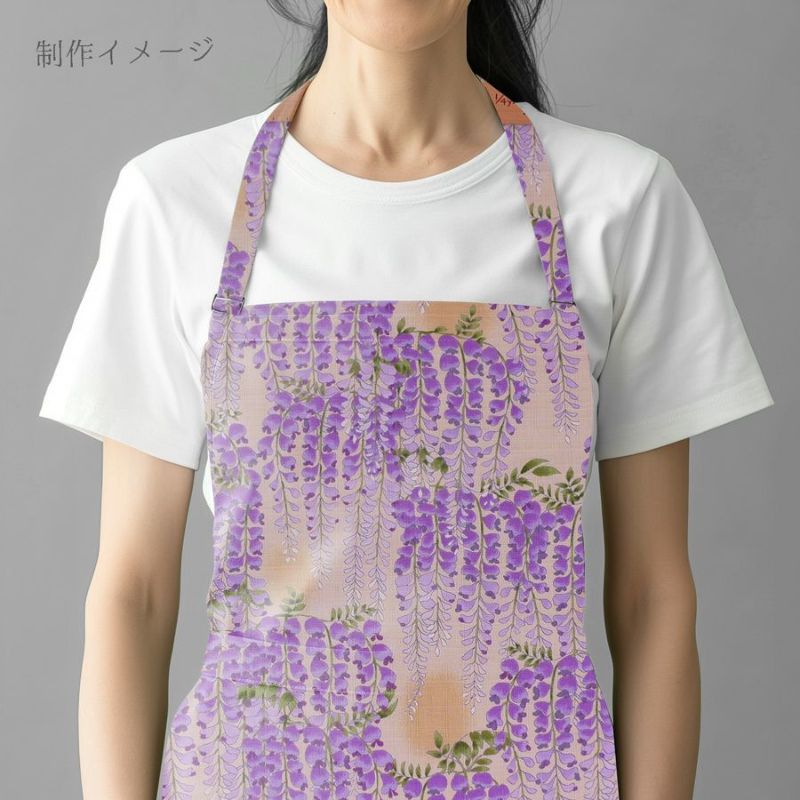 和柄コットン生地 藤の花(アイボリーベージュ) 10cm単位 切り売り 藤の花文様サザンクロス コットンこばやし和風花柄 大きな花柄