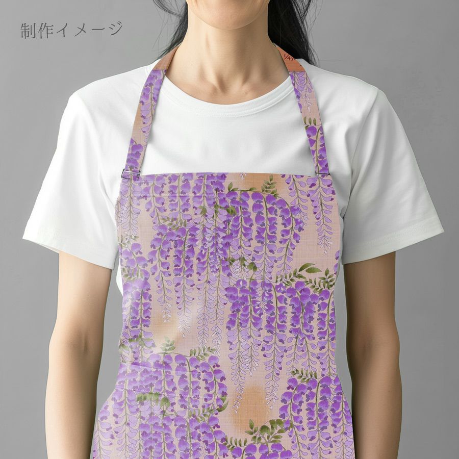 和柄コットン生地 藤の花(アイボリーベージュ) 10cm単位 切り売り 藤の花文様サザンクロス コットンこばやし和風花柄 大きな花柄