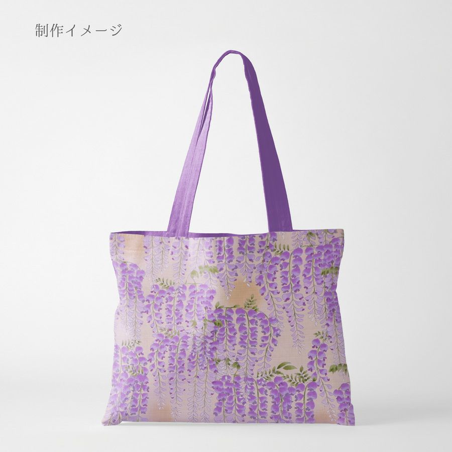 和柄コットン生地 藤の花(アイボリーベージュ) 10cm単位 切り売り 藤の花文様サザンクロス コットンこばやし和風花柄 大きな花柄