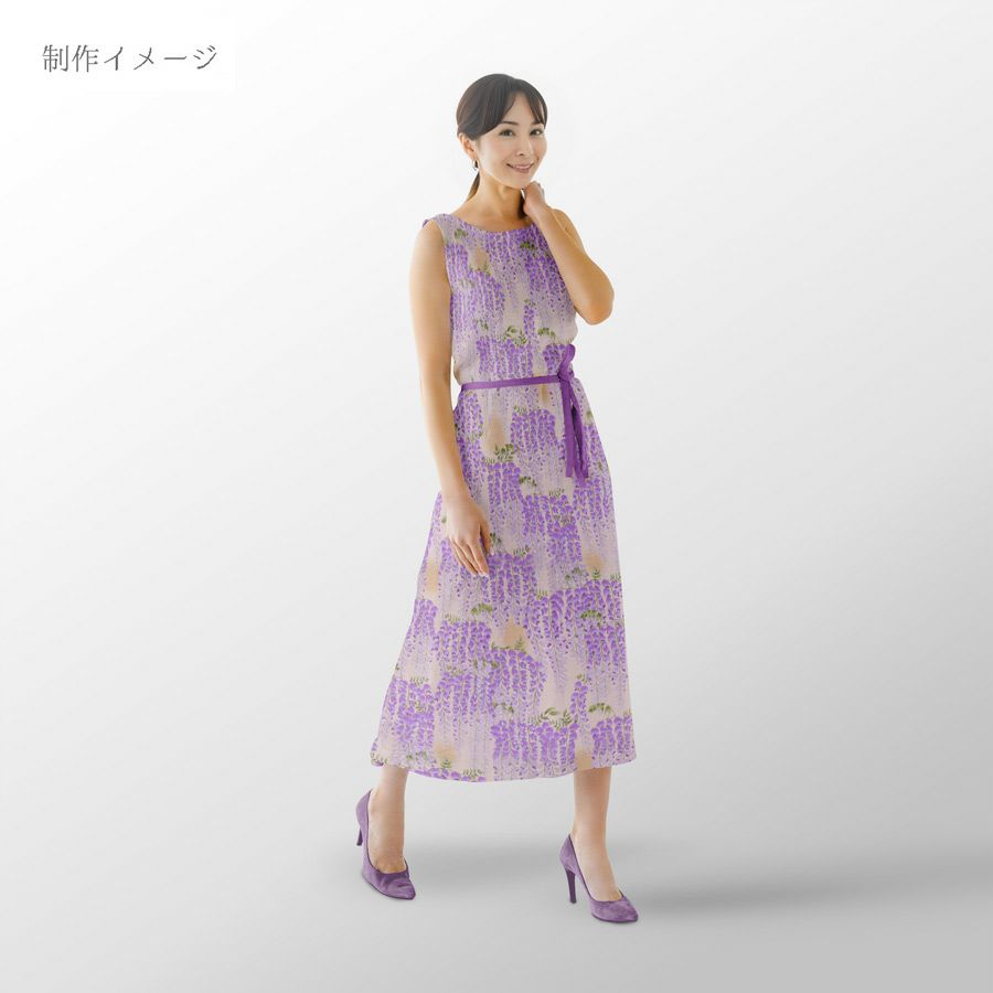 和柄コットン生地 藤の花(アイボリーベージュ) 10cm単位 切り売り 藤の花文様サザンクロス コットンこばやし和風花柄 大きな花柄