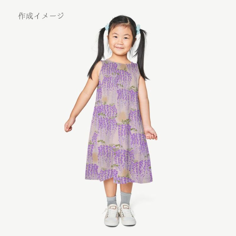 和柄コットン生地 藤の花(アイボリーベージュ) 10cm単位 切り売り 藤の花文様サザンクロス コットンこばやし和風花柄 大きな花柄