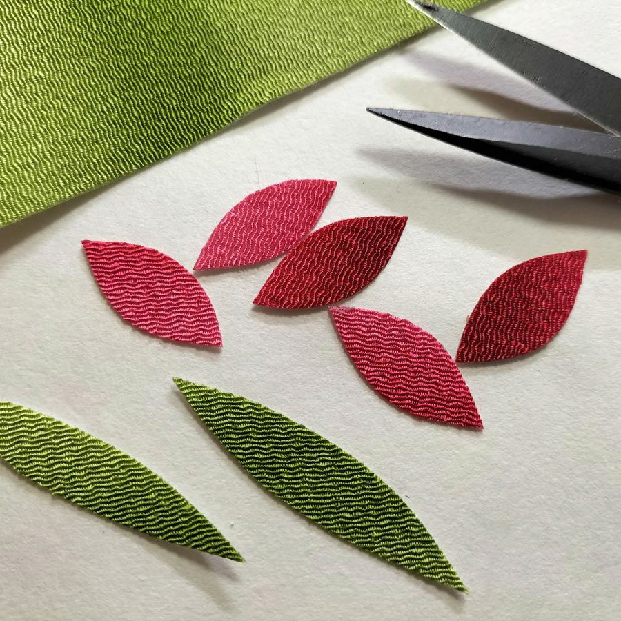 ぼかし染めちりめんシール・10色セット 縮緬の布シール ボカシ染めちりめん生地 簡単クラフト材料和風