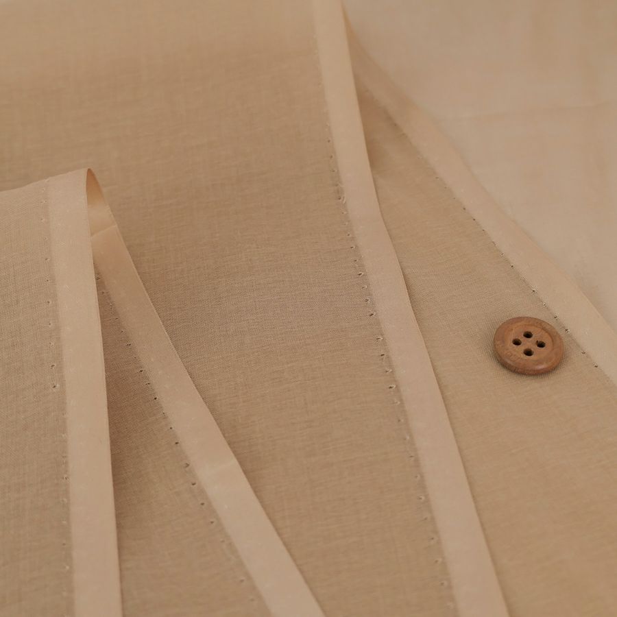 コットンオーガンジー生地・無地(薄茶) 10cm単位 切り売り 木綿コットンオーガンディー布地 透ける生地 ベージュ 夏服地