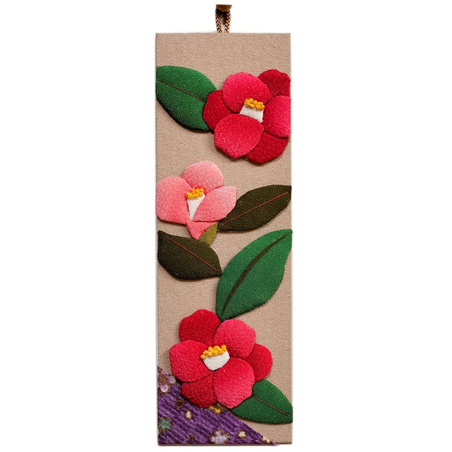 ちりめん手芸キット もてなしの花 12月 ワビスケ(侘助) 縮緬押し絵キット ちりめん布絵キット 椿の花 ツバキクラフト