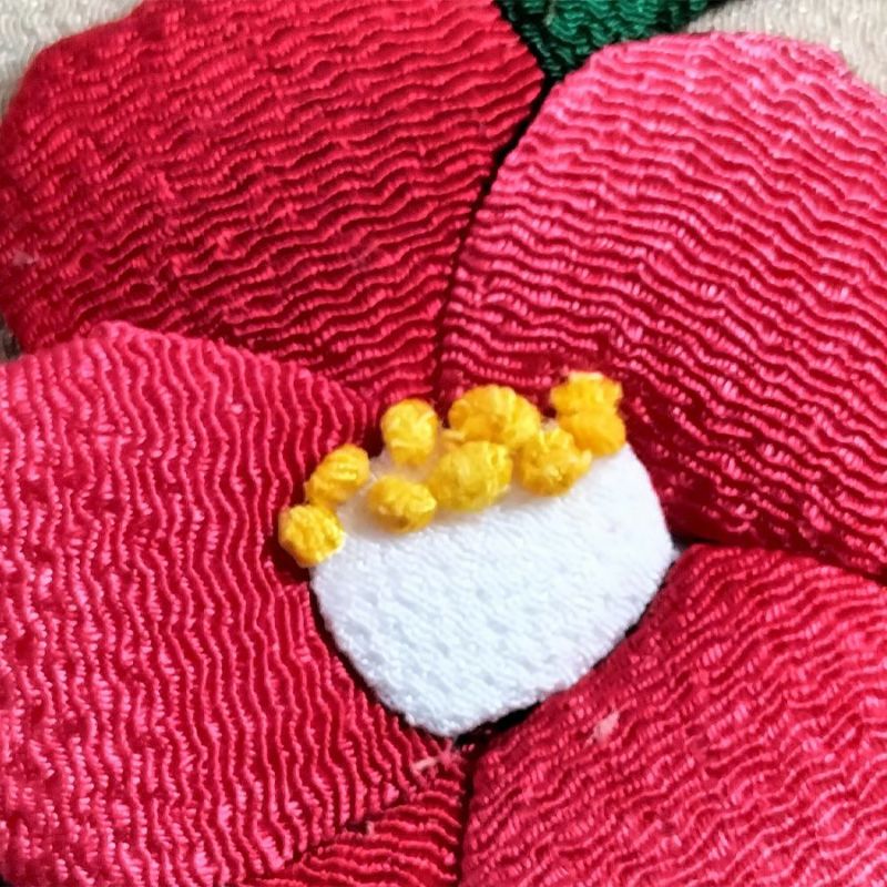 ちりめん手芸キット もてなしの花 12月 ワビスケ(侘助) 縮緬押し絵キット ちりめん布絵キット 椿の花 ツバキクラフト