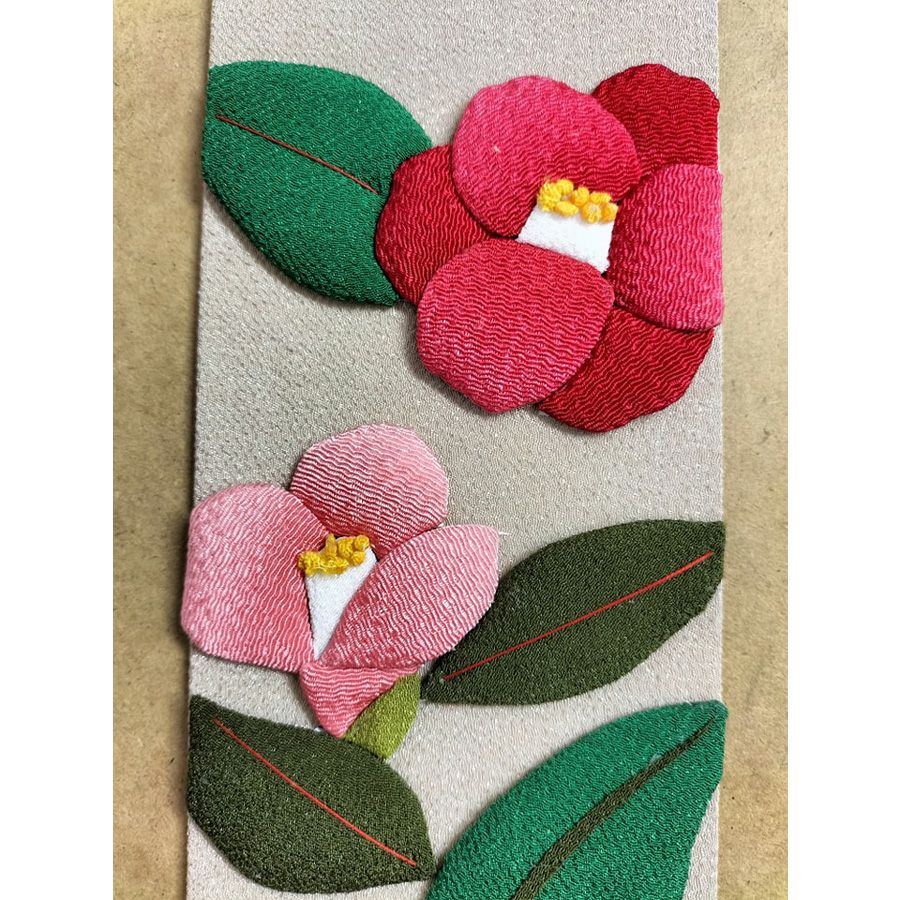 ちりめん手芸キット もてなしの花 12月 ワビスケ(侘助) 縮緬押し絵キット ちりめん布絵キット 椿の花 ツバキクラフト