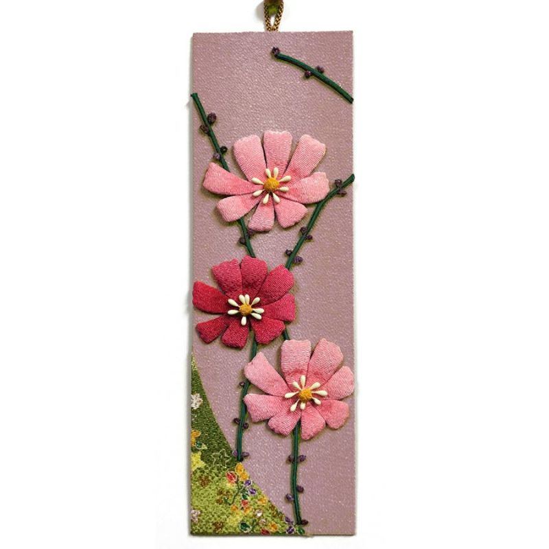 ちりめん手芸キット もてなしの花 10月 コスモス(秋桜) ちりめん布押絵 押し絵キット 縮緬細工 秋花のミニタペストリー