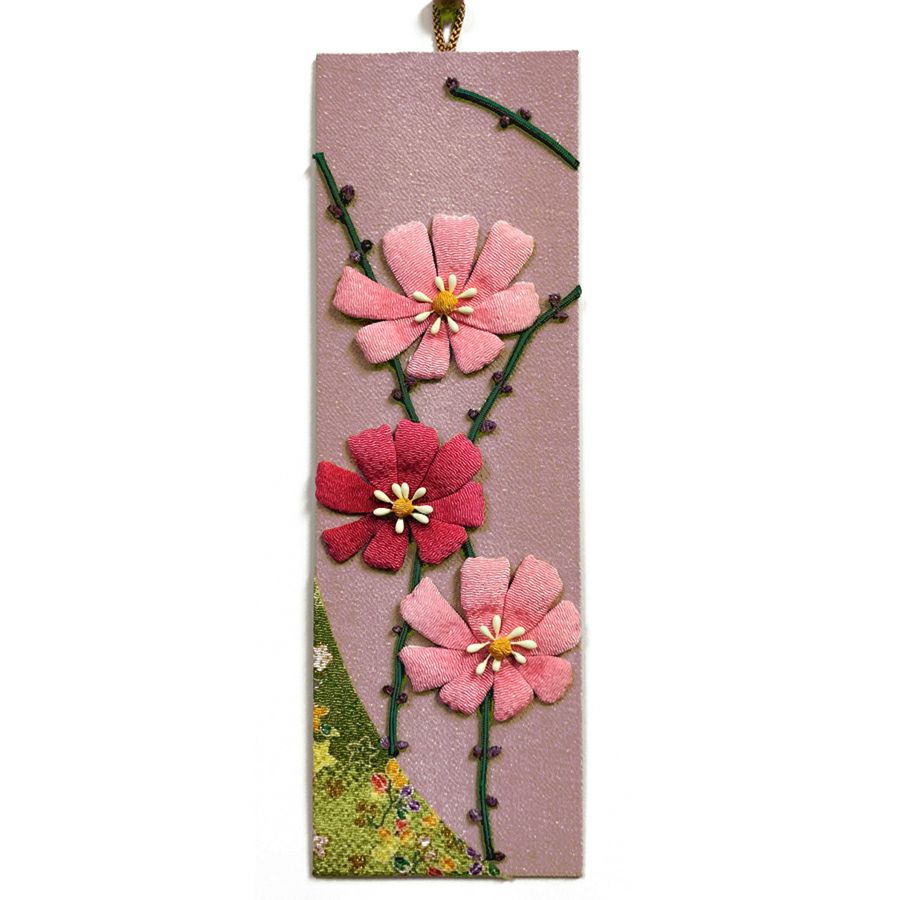 ちりめん手芸キット もてなしの花 10月 コスモス(秋桜) ちりめん布押絵 押し絵キット 縮緬細工 秋花のミニタペストリー