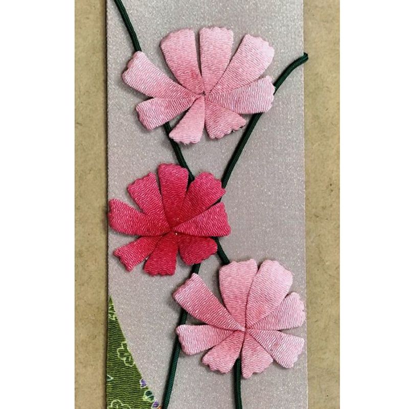 ちりめん手芸キット もてなしの花 10月 コスモス(秋桜) ちりめん布押絵 押し絵キット 縮緬細工 秋花のミニタペストリー