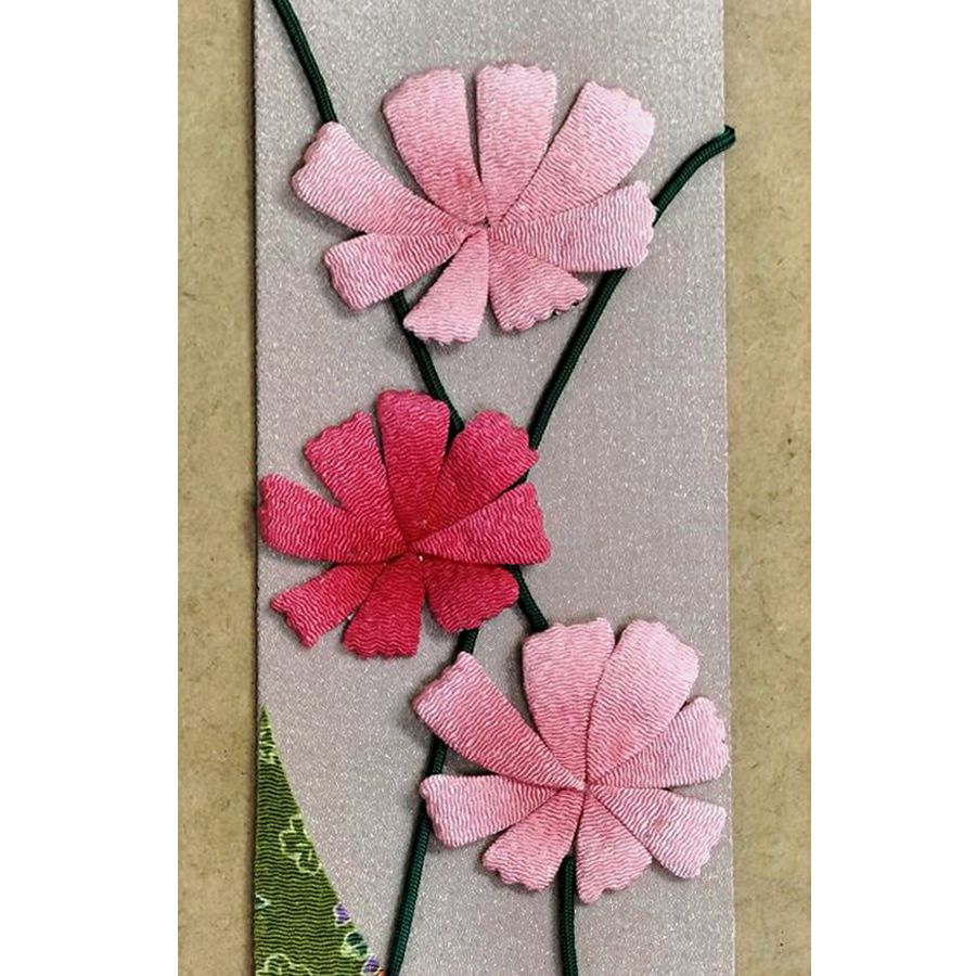 ちりめん手芸キット もてなしの花 10月 コスモス(秋桜) ちりめん布押絵 押し絵キット 縮緬細工 秋花のミニタペストリー