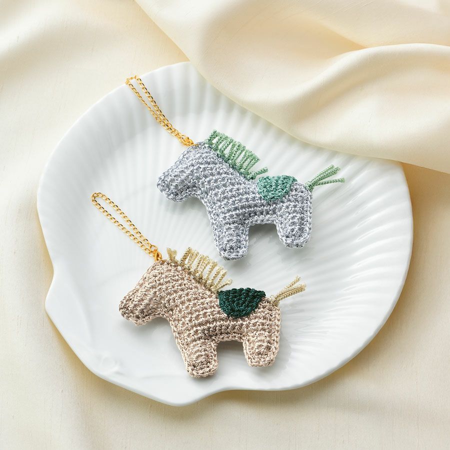 ハンドメイドキット ホースチャーム(ベージュ) 馬好き編み物キット 馬のチャーム 午年干支ハンドメイド贈り物